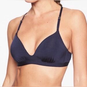 Athleta Prism Back Bikini Top Navy Blue UPF 50+ SZ XS